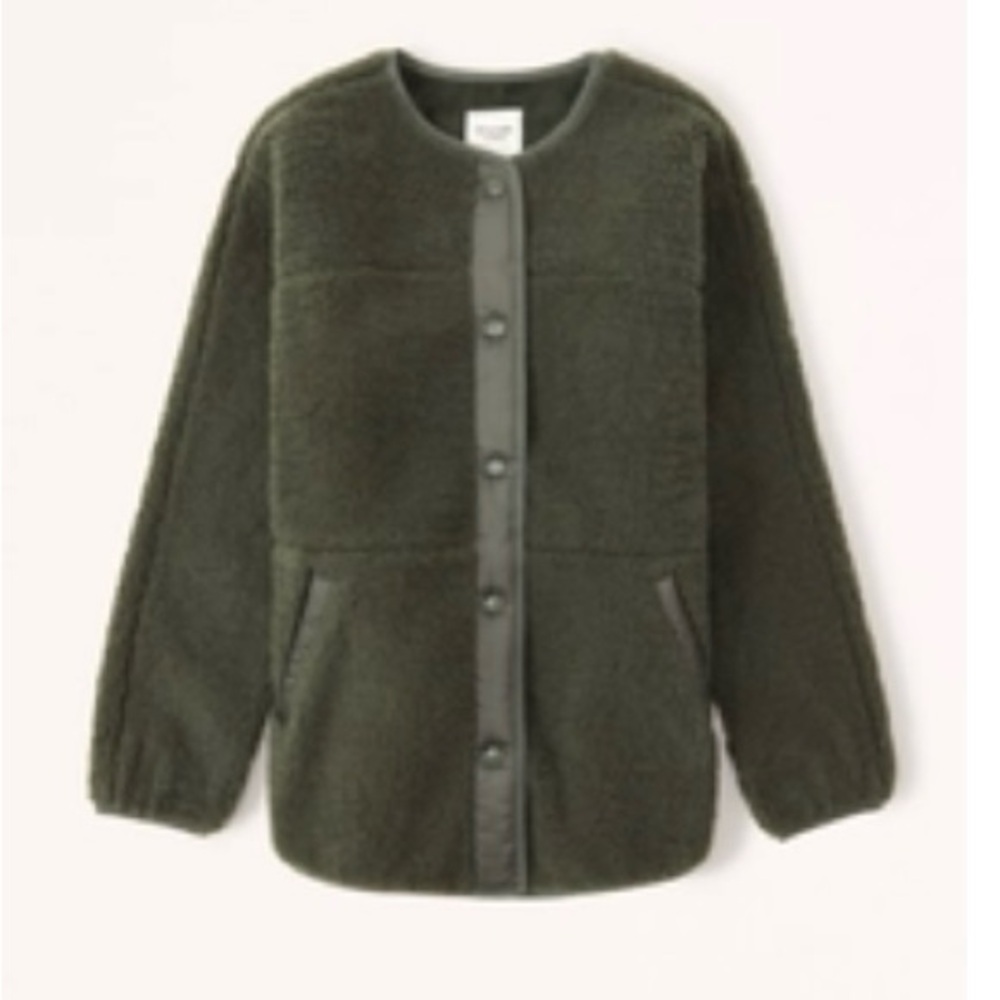Olive Green Sherpa Liner Jacket